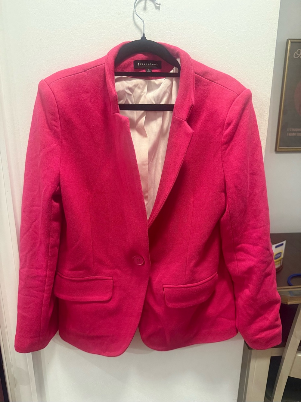 GibsonLook notch collared Pink Tailored Women's Blazer - size M